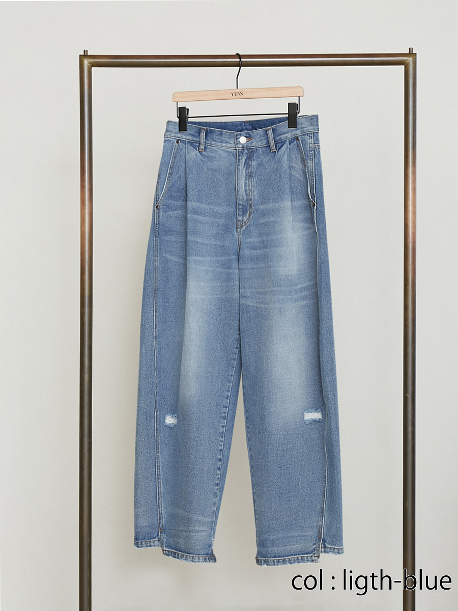 CURVED SEAM DENIM PT