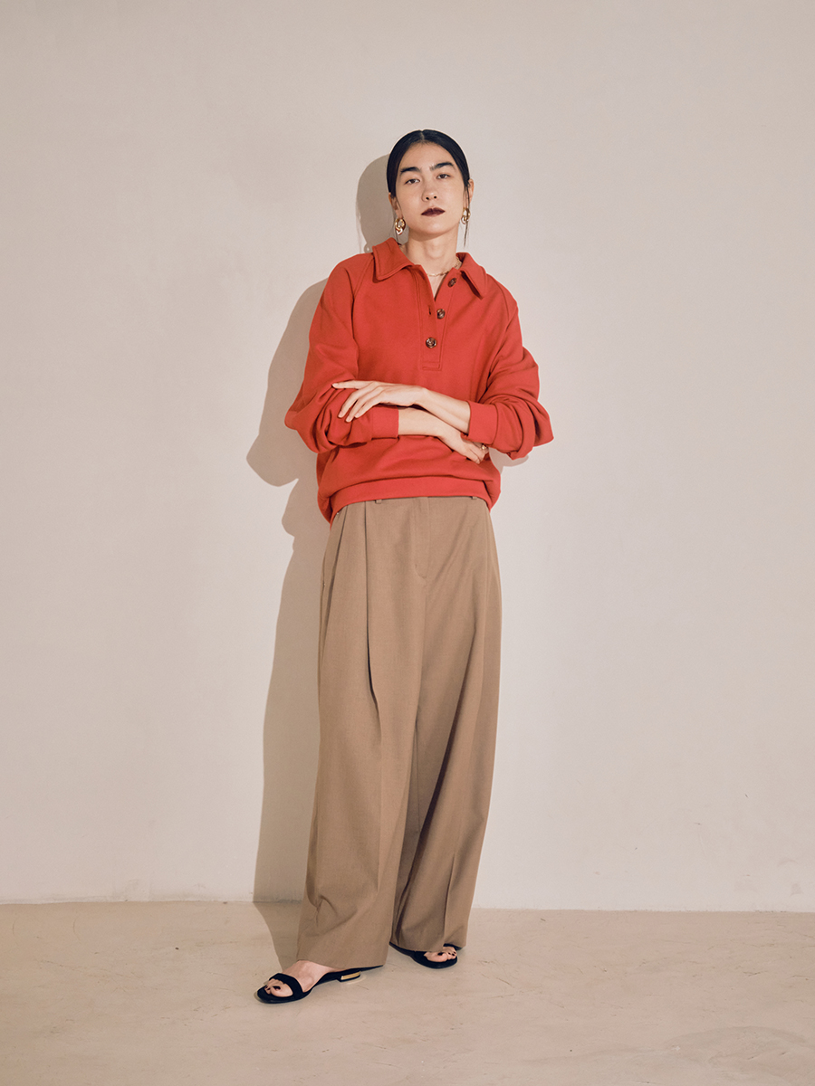 WEB限定カラー 】WOOL BLEND TWO TUCK PANTS / PERSON & PEOPLE ONLINE